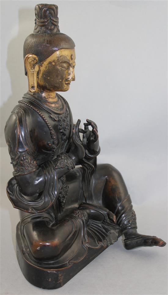 A large Nepalese copper figure of a Bodhisattva, 19th century, 34.5cm